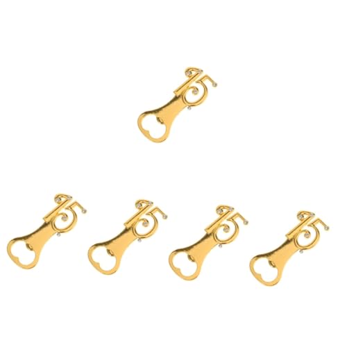 Alipis 5 Stück Goldener Flaschenöffner aus Handlicher Bieröffner für Partys Hochzeiten und Zuhause für Bars und Restaurants Tragbar und Robust von Alipis