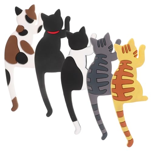 Alipis 5 Stück Katzenmagnetische Haken Flexibel Starker Halt Platzsparend Küchenmagnet Aufhänger Niedlich Praktisch Für Kühlschrank Organizer von Alipis