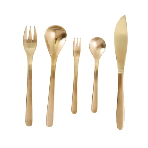 Alipis 5 Stück Teiliges Besteckset aus Elegantem Gold Bestehend aus Messer Löffel Kuchen und Kaffeelöffel Rostfrei Leicht Griffig für Stilvolles Western Dinner zu Hause Alipis 5 Stück Teiliges Besteckset aus Elegantem Gold Bestehend aus Messer Löffel Kuchen und Kaffeelöffel Rostfrei Leicht Griffig für Stilvolles Western Dinner zu Hause von Alipis