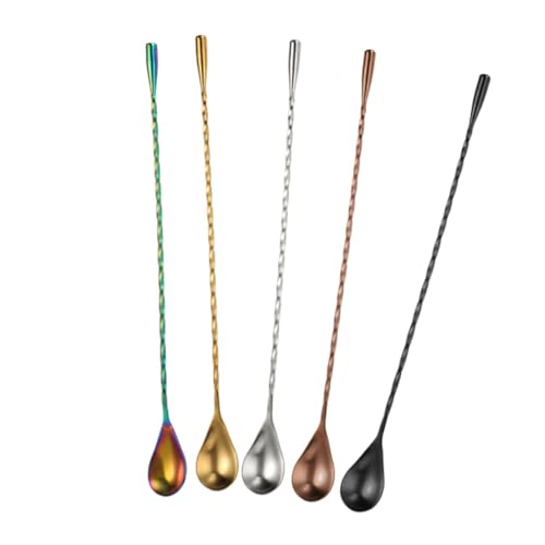 Alipis 5 Stück Teiliges Löffel mit Langem Griff Cocktail Rührlöffel für Getränke für Cocktails Kaffee und Langlebig und Leicht zu Reinigen Wiederverwendbar Alipis 5 Stück Teiliges Löffel mit Langem Griff Cocktail Rührlöffel für Getränke für Cocktails Kaffee und Langlebig und Leicht zu Reinigen Wiederverwendbar von Alipis