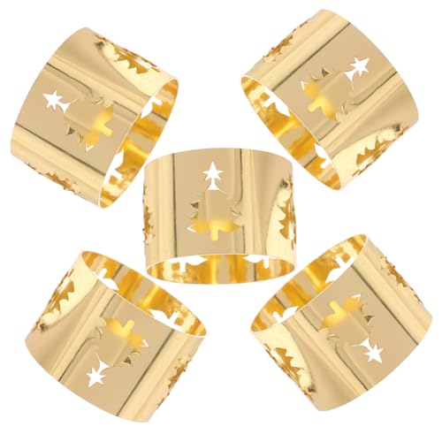 Alipis 5 Stück Teiliges Serviettenringe Weihnachten aus Robustem Metall Goldfarbene Filigrane Tannenbaum-Designs Dekorative Tischringe für Festliche Hochzeits Weihnachtsdekoration Alipis 5 Stück Teiliges Serviettenringe Weihnachten aus Robustem Metall Goldfarbene Filigrane Tannenbaum-Designs Dekorative Tischringe für Festliche Hochzeits Weihnachtsdekoration von Alipis