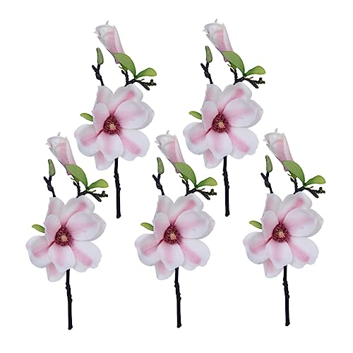 Alipis 5 Stücke Künstliche Magnolie Mini Gefälschte Magnolie für Hochzeit von Alipis
