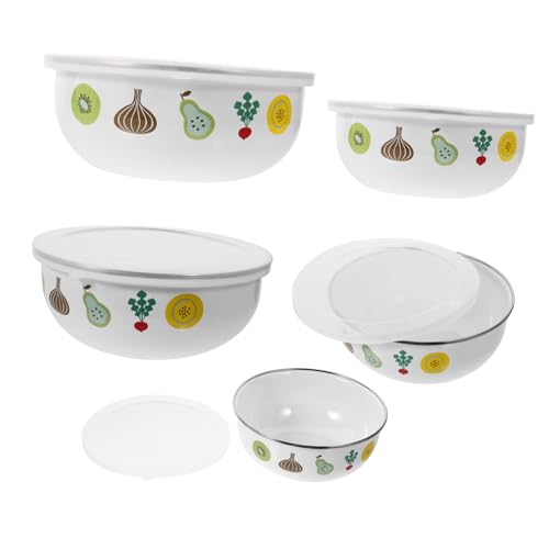Alipis 5-teiliges Set Mit Schüsseldeckel Bruchsicher Für Salat Obst Frischhaltebehälter Für Zuhause Camping Picknicks von Alipis