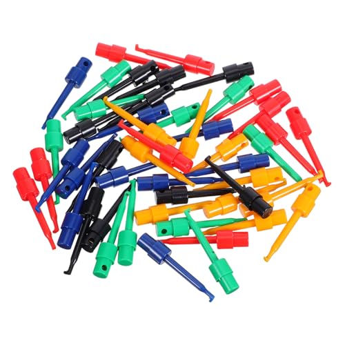 Alipis 50 Stück Teiliges Testhaken Bunte Elektrische Testklemmen für Multimeter mit Rundem Haken Präzise Zuverlässige Verbindung Kompakt Tragbar Vielseitig Einsetzbar für Elektronische von Alipis