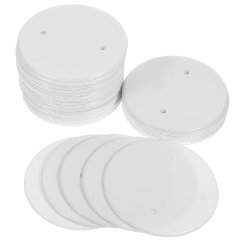 Alipis 50 Stück Teiliges Weißer Elektrischer Panel-abdeckungen aus Robustem Pp-kunststoff Runde Steckdosen Anschlusskastenabdeckungen Installieren Schutzplatte für Kabel und Stromkabel im von Alipis