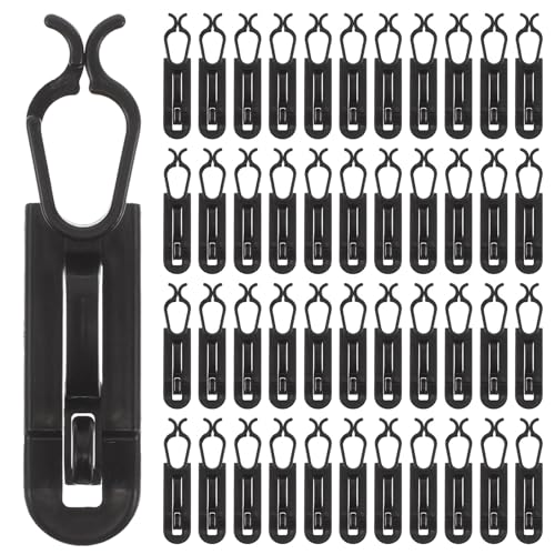 Alipis 50 Stück Weihnachtslichter-Clips: Dachrinnen-Clip-Haken zum Aufhängen – wetterfester Weihnachtslichter-Aufhänger für den Außenbereich, schwarz von Alipis