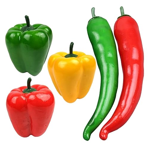 Alipis 5St Simulationsmodell Paprika Chili-Ornament künstliche Chilischote Spielzeuge gefälschtes Essen falsches Chili falsche Pfefferverzierung falsches Obst schmücken Zubehör Gemüse von Alipis
