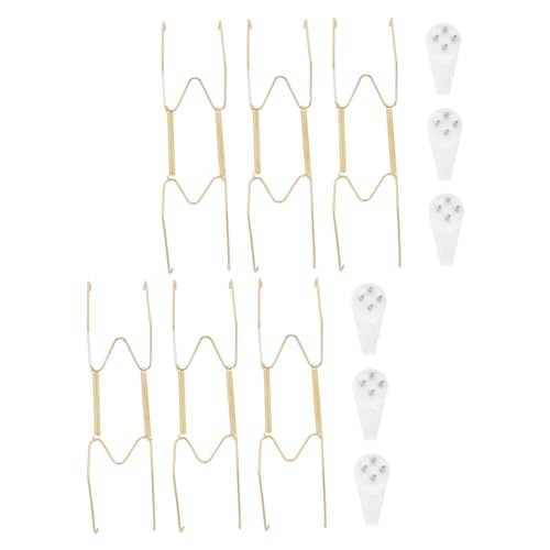 Alipis 6 Satz Teiliges Unsichtbare Feder-telleraufhänger Robuste Metallhalter Förmigen Haken Spurlos für Wand und Decke Kleine Tellerhalter für Sichere Dekoration von Alipis