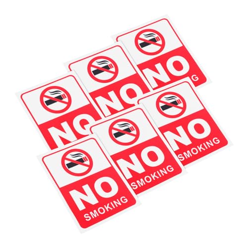 Alipis 6 Stück No Smoking Aufkleber Selbstklebende Warnschilder für Fenster und Türen Entfernbare Sicherheitszeichen für Restaurants und Orte von Alipis