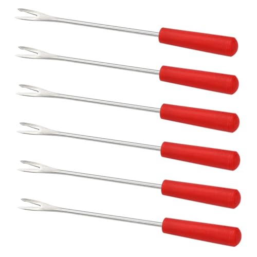 Alipis 6 Stück Teiliges Edelstahl Bbq Gabeln für Grill Schokoladen Dip und Obstspieße Hitzebeständig Ergonomischer Griff Wiederverwendbar für Picknick Camping und Zuhause von Alipis