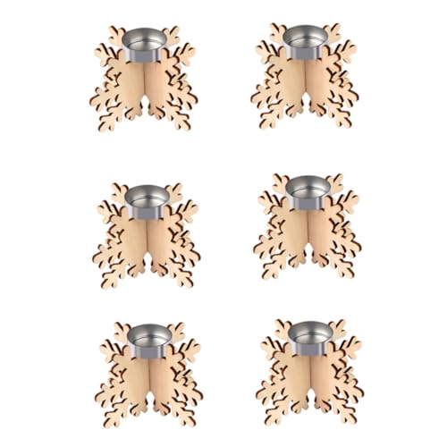 Alipis 6 Stück Teiliges Holz-kerzenhalter Schneeflockenform Weihnachtsdeko Teelichthalter für Wohnzimmer Tisch Festliche Atmosphäre Alipis 6 Stück Teiliges Holz-kerzenhalter Schneeflockenform Weihnachtsdeko Teelichthalter für Wohnzimmer Tisch Festliche Atmosphäre von Alipis