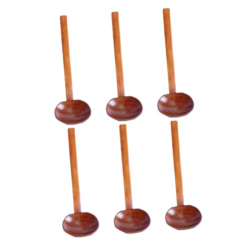 Alipis 6 Stück Teiliges Holzlöffel mit Langem Griff Natürliche Holzsuppenlöffel für Kochen Ramen und Hot Pot Poliert Geruchsneutral Vielseitig Verwendbar für Küche und Restaurant von Alipis