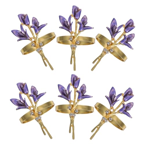 Alipis 6 Stück Teiliges Metall Serviettenringe Blumenmuster Robuste Zinklegierung Serviettenschnallen Stilvolle Tischdeko für Hochzeit Festbankett Thanksgiving und Familienfeiern von Alipis
