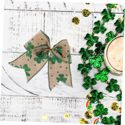 Alipis 6 Stück Teiliges Patrick's Day Schleifen mit Grünen Shamrocks Robuste Wanddekorationen für Innen und Außen Irische Party und Geschenkverpackungsdeko von Alipis