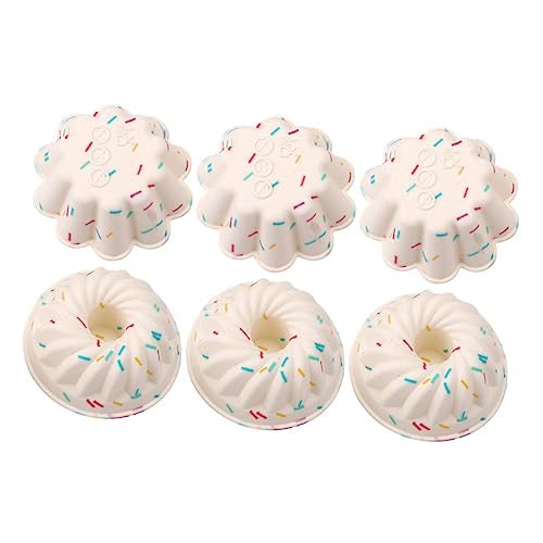 Alipis 6 Stück Teiliges Silikon Backform Bunte Kreative Muffinförmchen Antihaftbeschichtet Wiederverwendbar Vielseitig für Kuchen Pralinen Eiswürfel Pudding und Diy Backen Leicht zu von Alipis