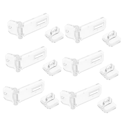 Alipis 6 Stück Teiliges Transparente Acryl-scharnier-verschlüsse mit Schnappverschluss Kratzfest Sicherer Verschluss Moderner Minimalistischer Stil Leichte Montage für Vitrinen und von Alipis