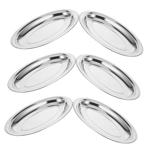 Alipis 6stücke Edelstahlplatten Oval Zum Servieren Von Fleisch Und Meeresfrüchten Edelstahl Servierplatte Für Sushi Und Vorspeisenteller Fischplatten Polierter Oberfläche Für Küche Alipis 6stücke Edelstahlplatten Oval Zum Servieren Von Fleisch Und Meeresfrüchten Edelstahl Servierplatte Für Sushi Und Vorspeisenteller Fischplatten Polierter Oberfläche Für Küche von Alipis