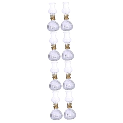 Alipis 8 STK Kürbisöllampe Aus Glas Öllampe Mit Großer Kammer Öllaterne Petroleumlampe Öllampe Für Den Innenbereich Vintage Öllampe Alte Lampe Kammer Sturmlampe Kerosin Transparent Metall von Alipis