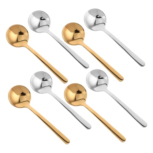 Alipis 8 Stück Mini Kaffeelöffel aus Edelstahl Kleine Espressolöffel mit Rundem Rand Vielseitiger Rührlöffel für Kaffee Tee Desserts und Gewürze Rostfrei und Pflegeleicht von Alipis