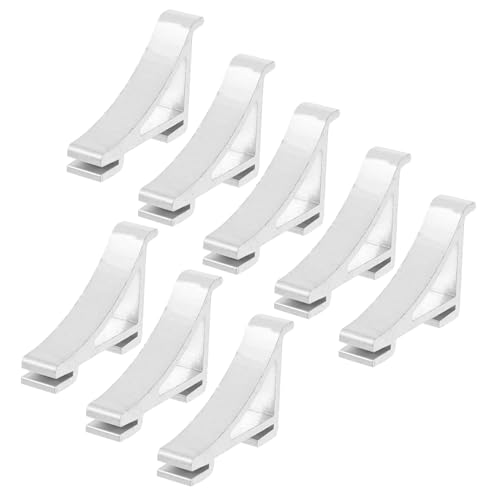 Alipis 8 Stück Refrigerator Shelf Clips Aluminium Kühlschrank Haken Stabile Unterstützung für Gefrierfächer Einfache Installation für Kühlregale Einsetzbar für Haushaltskühlschränke von Alipis