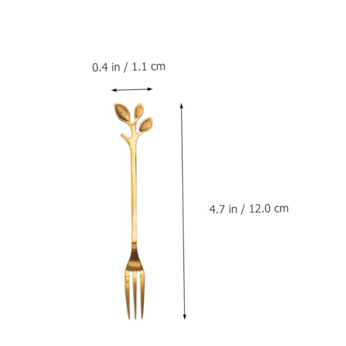 Alipis 8 Stück Teiliges Goldene Dessertgabeln aus Rostfreiem mit Blattdesign Rostfrei Formstabil für Obst Kuchen Kaffee für Zuhause Partys Bars Bistro und Freunde von Alipis