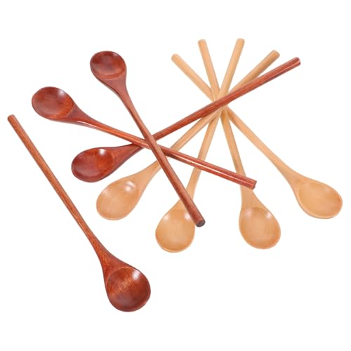 Alipis 8 Stück Teiliges Holzlöffel Ergonomischem Langgriff Vielseitig Einsetzbar zum Rühren von Honig Saucen und Desserts Natürliche Leichte Küchenutensilien aus Nanmu Heveaholz für von Alipis