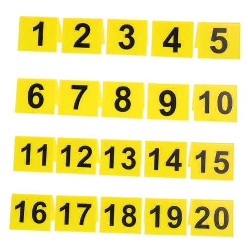 Alipis 80 Stück Teiliges Acryl Tischnummern Doppelseitig Gelb schwarz Wiederverwendbar für Restaurants Hochzeiten Events mit Stabilem Stand und Kratzfestem Design von Alipis