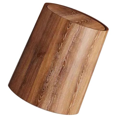 Alipis Abfalleimer Mit Deckel Runder Holz-mülleimer Mit Schwingdeckel Im Japanischen Stil Mülltonne Papierkorb Für Unter Dem Schreibtisch Badezimmer Küche Heimbüro 15 l Wohnungs Zubehör von Alipis