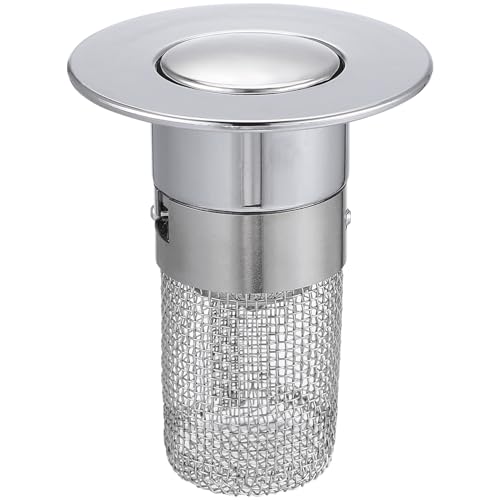 Alipis Abflussstopfen Waschbecken Pop up Filter mit Haarfänger Abs Messing Edelstahl Druckverschluss Ablaufventil für Bad und Küche Rostfrei Schnell Abdichtend und Rückstaufrei von Alipis