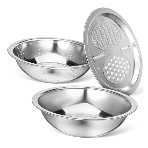 Alipis Abtropfkorb Teiliges Set mit Sieb Multifunktionaler Gemüsesiebkorb und Robustem Rundbecken zum Waschen und Abtropfen von Obst und Gemüse Langlebig und Vielseitig für von Alipis