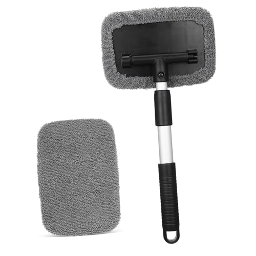 Alipis Aluminium Teleskop autobürste mit Ergonomischem Griff Verstellbarer Stiel für Scheibenreinigung Innen und Außen Vielseitig für Windschutzscheibe Seitenspiegel Fenster und von Alipis