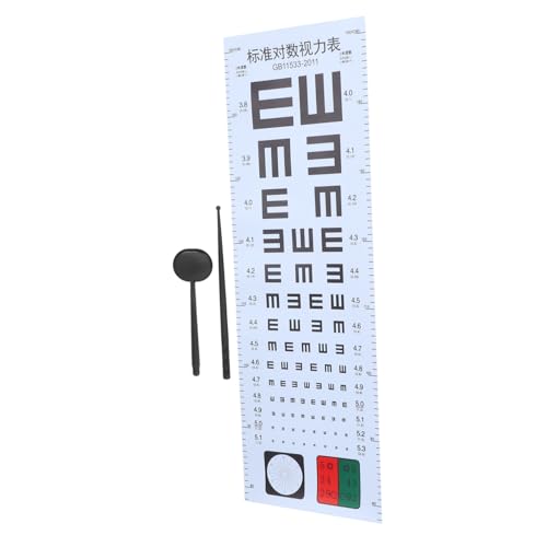 Alipis Augen testschild mit E chart Handzeiger und Okkluder Tragbare Sehprüfungstafel für Erwachsene Multifunktionales Sehtestgerät für Zuhause Praxis und Optiker von Alipis