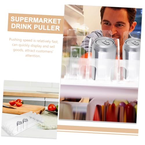 Alipis Automatischer Getränkeschieber Transparenter Supermarkt Regal Getränkepusher Einfacher Einbau Langlebiges Material Ordentliche Warenpräsentation für Getränke und Kosmetik von Alipis