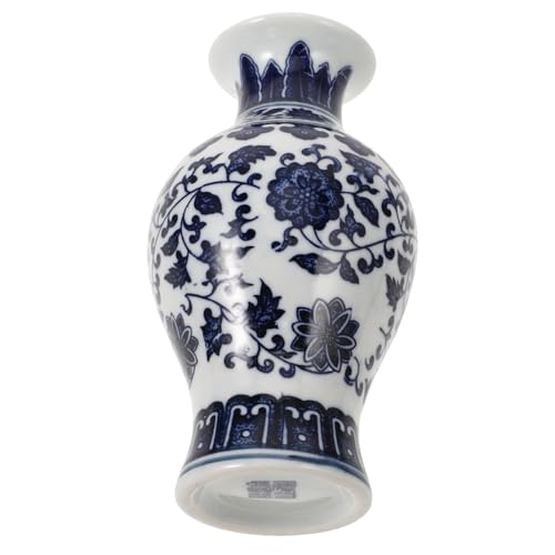 Alipis Antike Keramikvase Im Chinesischen Stil Handgemalte Dekovase Für Trockenblumen Kleine Tischvase Blau-weiß Für Wohnzimmer Tv-Schrank Und Regaldeko Kunstvolle Blumenvase Mit von Alipis