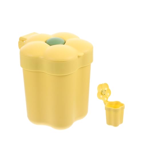 Alipis Blumiger Desktop mülleimer mit Deckel Kompakter Tischabfallbehälter für Büro und Zuhause Geruchsdicht Großer Öffnung Multifunktionaler Kleiner Abfallsammler für Papier und Plastik von Alipis