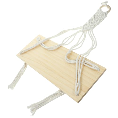 Alipis Boho Makramee Hängeregal aus Baumwollseil und Holz Wandregal Schweberegal für Schlafzimmer und Wohnzimmer Vielseitiges Dekoratives Wandbord zur Aufbewahrung Kleiner Gegenstände von Alipis