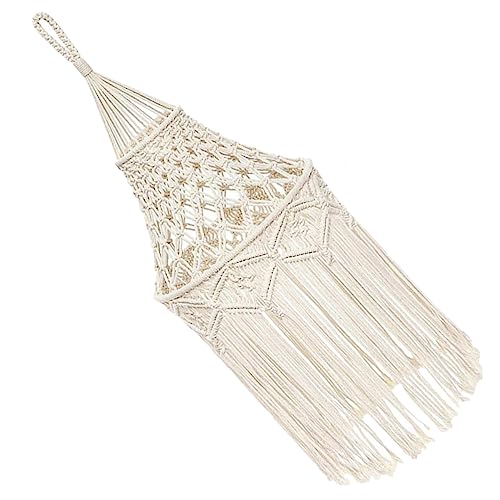 Alipis Boho Makramee Lampenschirm Handgewebt Hängend Wunderschöner Wohnzimmer Deckenlampenschirm Minimalistischer Kronleuchter Lampenüberzug für Hotel Hochzeit Wohnzimmer von Alipis