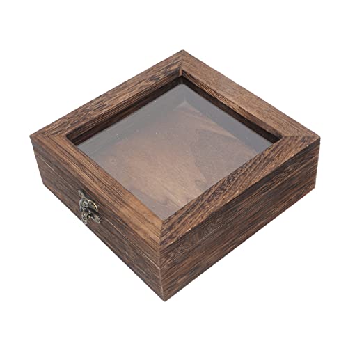 Alipis Kasten Kästchen Mit Insektenproben Abzeichen Vitrine Glasbehälter Vitrine Mit Glas Box Glasdeckel Vitrine Schmuck Käfig Zuschauer Muschelschale Chinesischer Stil Holz Top-box von Alipis