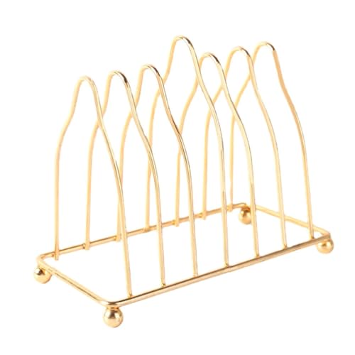 Goldener Tellerhalter Aus Eisen, Dreieckiger Geschirr-Organizer FüR KüChe, Stabiler Und Langlebiger TellerstäNder Mit Griff, Ideal FüR Schrank Und Arbeitsplatte von Alipis