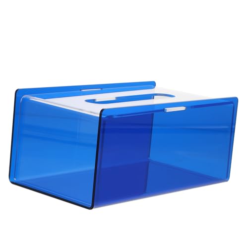 Alipis Chic Acryl Taschentuchbox in Kleinblau Transparenter Eleganter Gehäusebehälter mit Perlmutt Effekt Praktische Robuste Aufbewahrungsbox für Papier Vielseitig Nutzbar Schreibtisch von Alipis