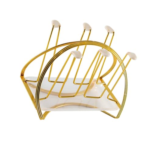 Alipis Cup Holder Abtropfgestell mit Auffangwanne Küchenregal aus Langlebigem Silikon und Metall Einfach zu Reinigen Elegantes Design für Zuhause Hotel und Restaurant Multifunktional und von Alipis