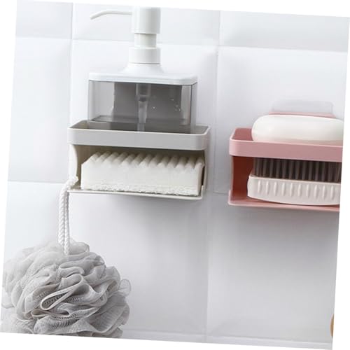 Alipis Doppelstöckiger Wandmontierter Seifenhalter ohne Bohren Abnehmbarer Organizer mit Ablauf für Badezimmer und Küche Praktische Aufbewahrung für Verschiedene Seifen Einfache von Alipis