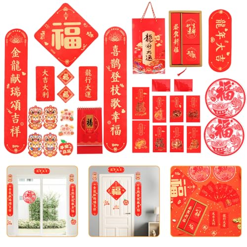 Alipis Dragon Year Couplets mit Magnetisch Kalender Seidenstoff Geschenkbox Chinesische Neujahrsdekoration für Zuhause Festliche Frühlingsfest Türdeko Rotes Zuhause Neujahrszubehör Alipis Dragon Year Couplets mit Magnetisch Kalender Seidenstoff Geschenkbox Chinesische Neujahrsdekoration für Zuhause Festliche Frühlingsfest Türdeko Rotes Zuhause Neujahrszubehör von Alipis