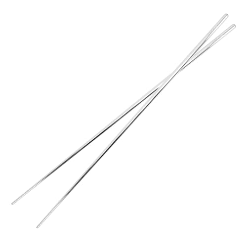 Alipis Edelstahl Lange Essstäbchen Rostfrei Hitzebeständig Küchenhelfer Vielseitig Haushalt Ramen Dinner Essstäbchen für Kochen und Servieren von Alipis