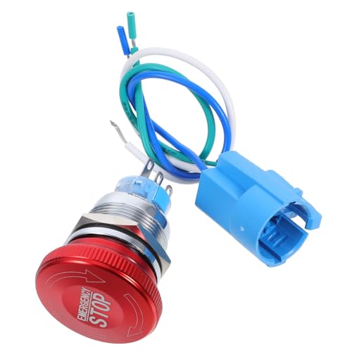 Alipis Edelstahl Not aus Taster mit Steckverbinder für Industrie Steuerung Not aus Sicherheitsstopp Schalter Einfache Montage Schnelle Abschaltung von Alipis