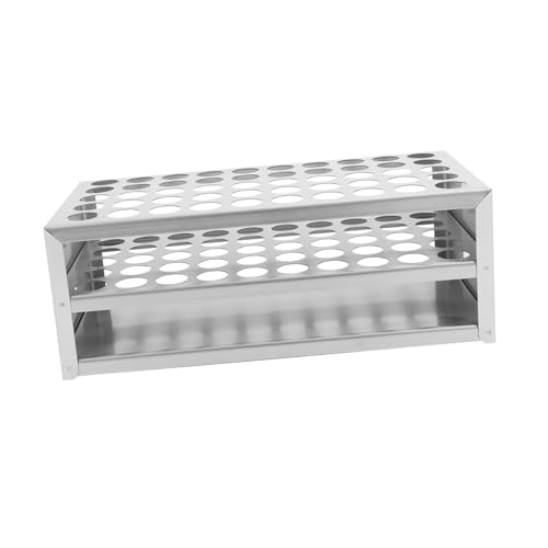 Alipis Edelstahl Reagenzglasständer Testrohrhalter Stabil Langlebig Kompakt Platzsparend Laborzubehör für Probenentnahme bis Ømm Rohr von Alipis