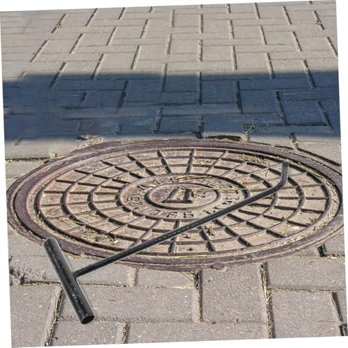 Alipis Edelstahl T förmiger Schachtdeckelhaken mit Stabilem Griff Rostfrei Multifunktional für Kanaldeckel und Rolltore Langlebiger Hebehaken für Einfaches Anheben und Ziehen von Alipis