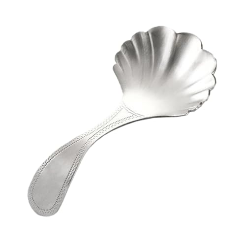 Alipis Edelstahl Teelöffel Muschelform Tee Schaufel Rundes Teesieb für Losen Tee Ergonomisch Glatt Bpa frei Geschenk für Liebhaber von Alipis