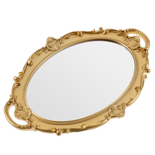 Alipis Eleganter Europäischer Wandspiegel mit Goldfarbenem Rahmen Ovaler Vintage Dekorationsspiegel aus Resin für Badezimmer und Schlafzimmer Praktischer Schminkspiegel ohne Verzerrung Alipis Eleganter Europäischer Wandspiegel mit Goldfarbenem Rahmen Ovaler Vintage Dekorationsspiegel aus Resin für Badezimmer und Schlafzimmer Praktischer Schminkspiegel ohne Verzerrung von Alipis