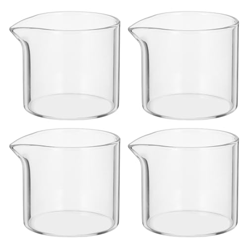 Alipis Espressotassen 4 Glaskrug Kristallglas Sahnekännchen Kaffeemilchkrug Servierkrug Saucenkrug Vintage Saftkrug Ausgießer Tasse Für Tee Ahornsirup 110Ml Mini Wasserkocher Milchkännchen von Alipis
